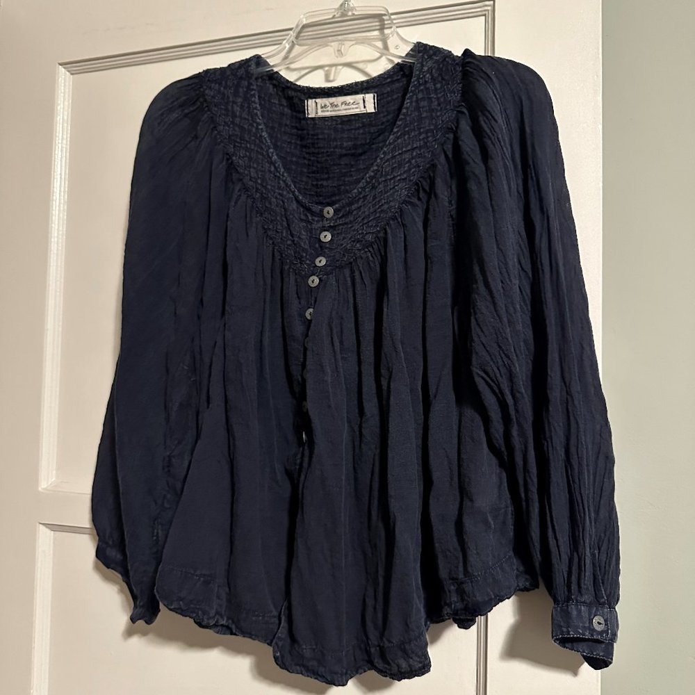 Free People Dark Blue Top Medium